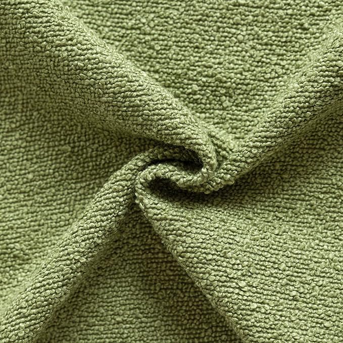 Foindtower Pack of 2 Textured Boucle Throw Pillow Covers Accent Solid Decorative Lumbar Pillow Cases Soft Couch Cushion Case for Chair Sofa Bedroom Living Room Home Decor 12x20 Inch Leaf Green