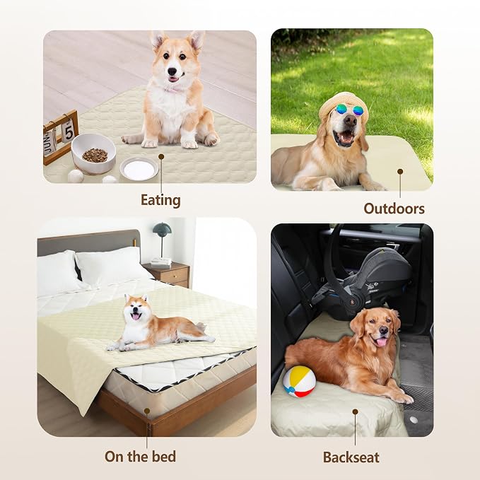 gogobunny Waterproof Blanket, Couch Covers for Dogs, Reversible Protector | 3X Stronger Leakproof, Scratch Proof Durable Furniture Protection, Stain Resistant, Washable, 30x70 Inch Dark/Light Cream