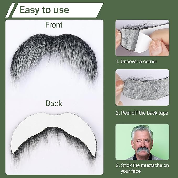 Self Adhesive Fake Mustache False Facial Hair Stick On Cosplay Mustache Halloween Party