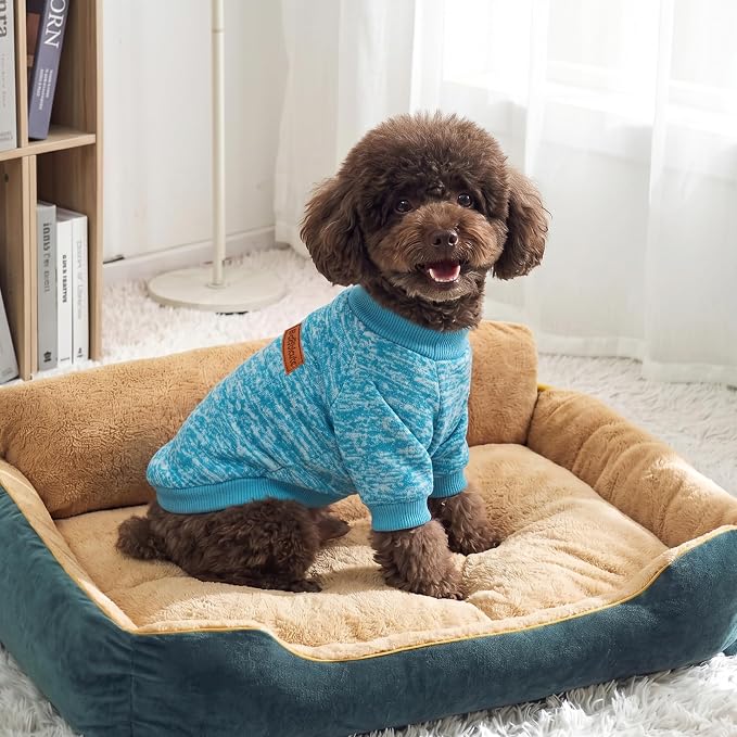 1 Pack Dog Sweaters for Small Dogs Girl Boy Winter Fleece Clothes Warm Soft Dog Sweatshirt Outfit for Dogs Cats Pet Apparel