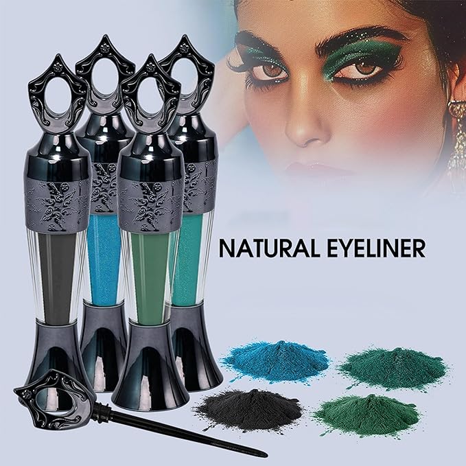 Powder Eyeliner, Multi-Use Eyeliner Powder Long-Wearing & Smudge-Proof Intense Color Easy To Apply, Gentle & Skin-Friendly Formula, Smoothly Outlines The Eye-Liner For Women, #02 Dark Green