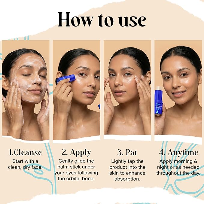 2 Pk 20g Under Eye Balm Stick Hydrating | 0.7 Oz Moisturizing Under Eye Brightener Stick w/Retinol, Aloe Vera, Vit E | Plumps, Hydrates & Reduces Dark Circles & Puffiness | Korean Skincare Inspired