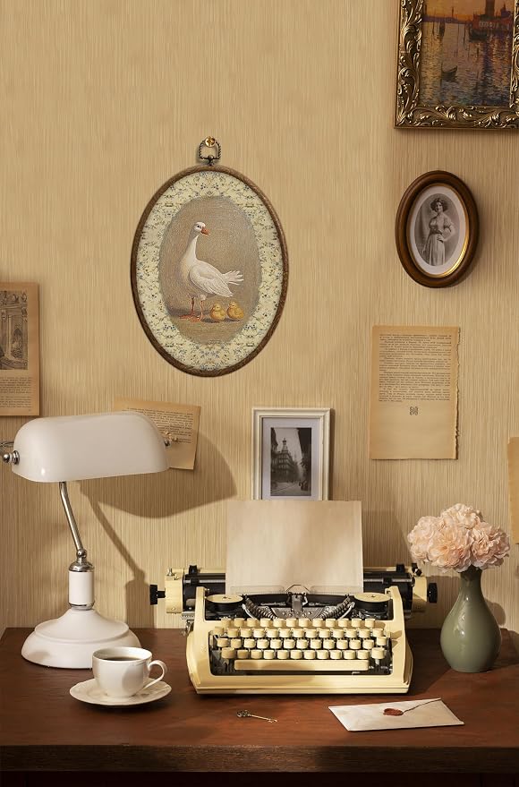 Vintage Mother Duck Oval Wall Art, Cottagecore Nursery Oval Framed Wall Art, Waterproof Cottage Core Home Decor, Sweet Nursery Gift for Farmhouse Bedroom Living Room, Home Retro Decor Products, 16