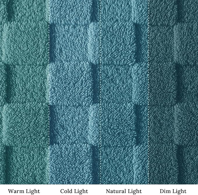 Exclusivo Mezcla 3D Checkered Fleece Throw Blanket for Couch, Slate Blue | Super Soft and Cozy Fluffy Throw, Lightweight and Breathable, Cute Fuzzy Blanket for Sofa, Home Decor, All Season, 50"x60"