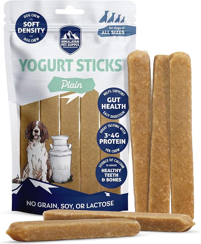 Himalayan Dog Chew Yogurt Sticks, Probiotic Dog Treats, Original, 5 Treats | Dog Chews With Prebiotics, Probiotics & Protein, Digestive Support, Lactose & Gluten Free, Natural Dog Treats for All Breeds
