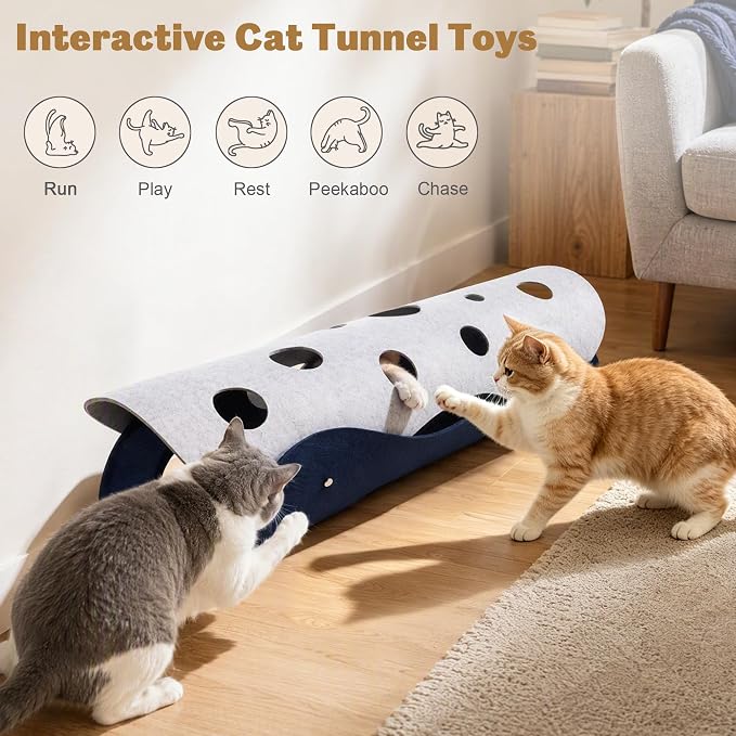 2 PCS Transformable Cat Tunnels for Indoor Cats, All Breed