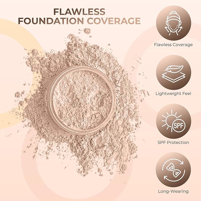 LIGHT FOUNDATION (30g Full Size Sifter Jar) – Loose Mineral Foundation Powder – Lightweight Matte Finish Makeup for Smooth, Natural Coverage – Sweet Face Minerals SPF 30
