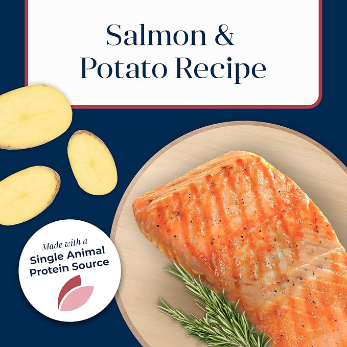 Blue Buffalo Basics Salmon Adult Skin & Stomach Care Dry Dog Food, 11 lb | Real Salmon #1 Ingredient, Limited Ingredient Diet, Antioxidant-Rich LifeSource Bits, Skin & Coat Health