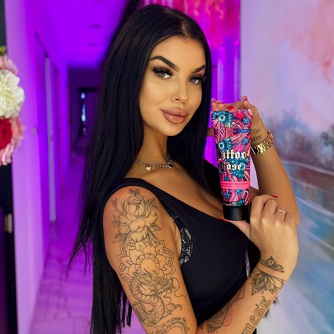 Onyx Tattoo Rose Indoor Tanning Accelerator with Bronzer for Women - Tattoo Fade Protection, Deep Hydration, Fast Dark Tan | Tanning Bed Lotion | 8.5 fl oz