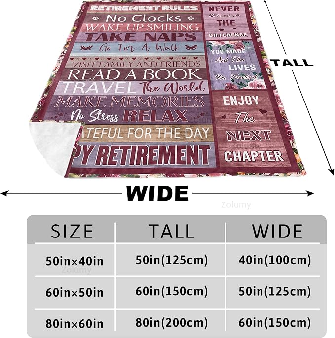 Best Retirement Gifts for Women/Men 2026, Unique Retirement Gifts Ideas, Classy Retirement Gift, Funny Farewell Gifts for Coworkers Women, Going Away Gift, Cool Retired Gifts, Blanket 80X60in