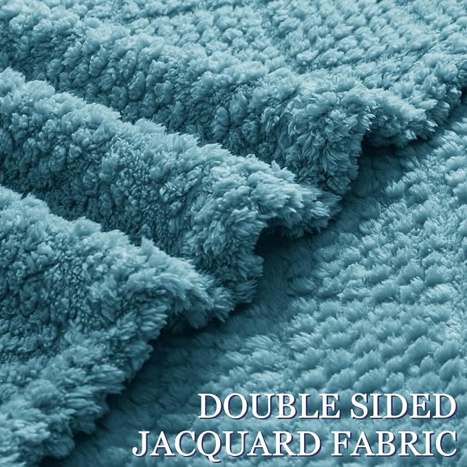 Whale Flotilla Soft Fleece King Size Blanket for Bed, Slate Blue | Jacquard Waffle Blankets for Home Decor, Lightweight and Cozy, All Season Suitable, 90x104 Inch