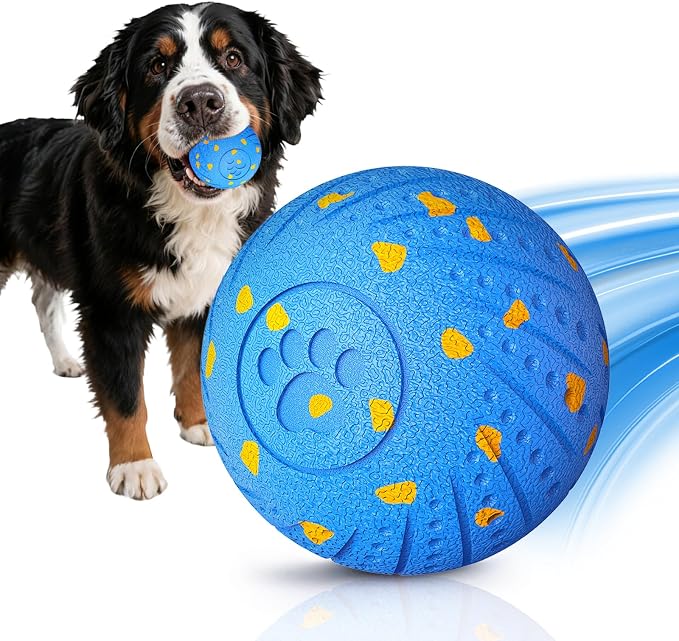 Interactive Dog Toys Smart Dog Ball for Aggressive Chewers Auto Bounce Blue