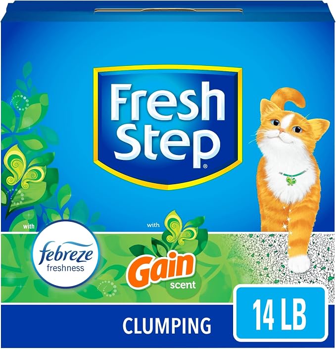 Fresh Step Odor Shield Multi Cat Clumping Cat Litter with Gain, 14 lb. | Odor Shield with Ammonia Block Technology, Low Dust, Compatible with Most Automatic Litter Boxes