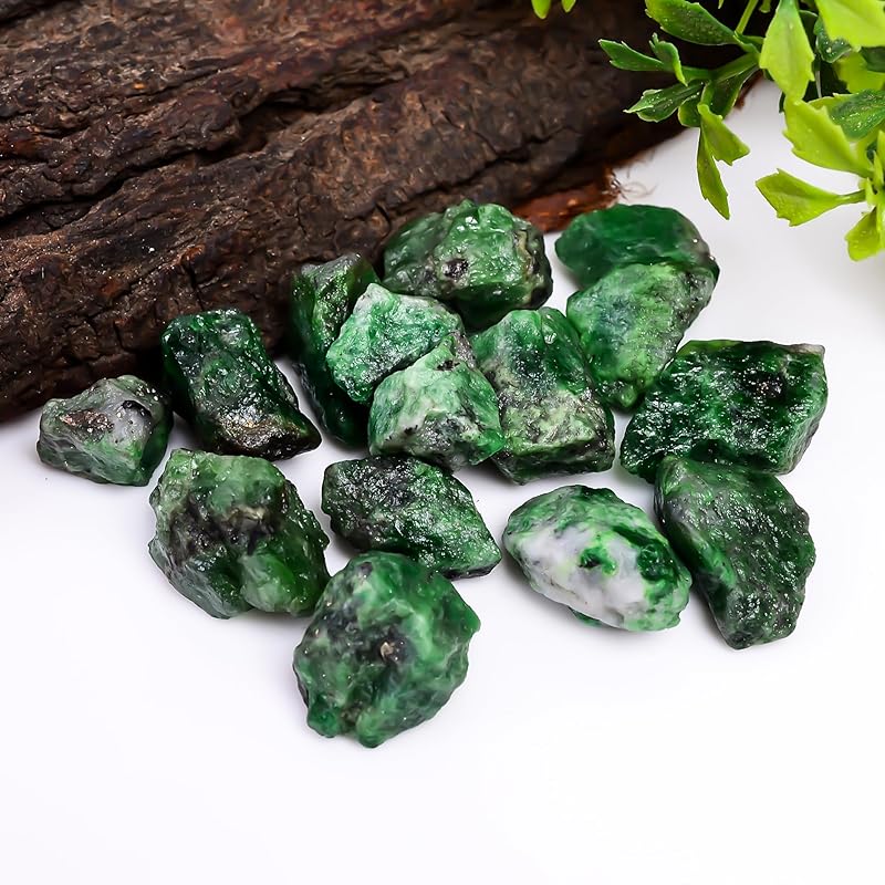 50 carats Raw Tsavorite Green Garnet Rough Gemstone, Natural Crystals, Healing Stones, Wholesale Lot, Jewelry Making Supply, Stone