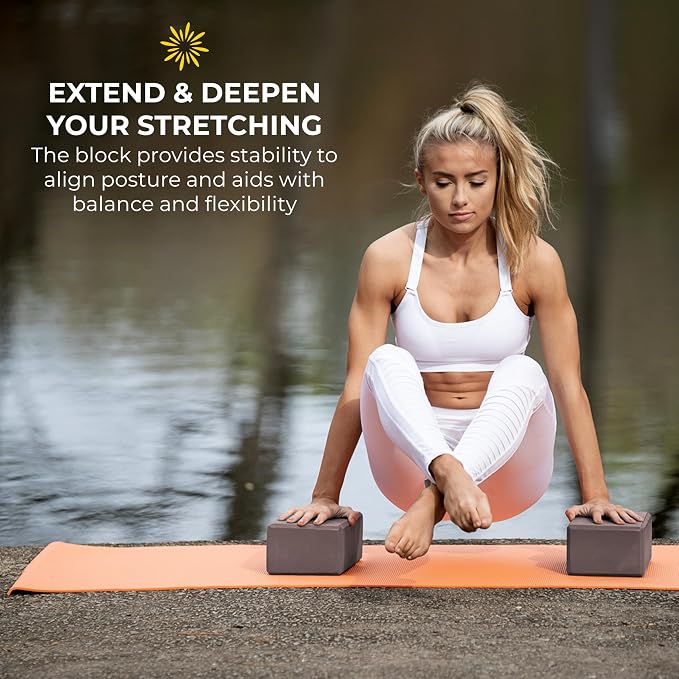 4" Yoga Block, 10 Pack Bulk EVA Foam Yoga Blocks, Firm and Supportive Yoga Brick, Balance Foam for Stretching, Pilates, and Workout, 4" x 6" x 9"