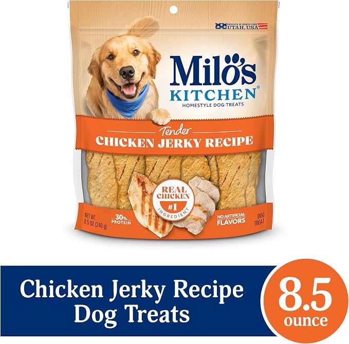 Milo’s Kitchen Chicken Jerky Recipe Dog Treats, 8.5 Oz. Bag