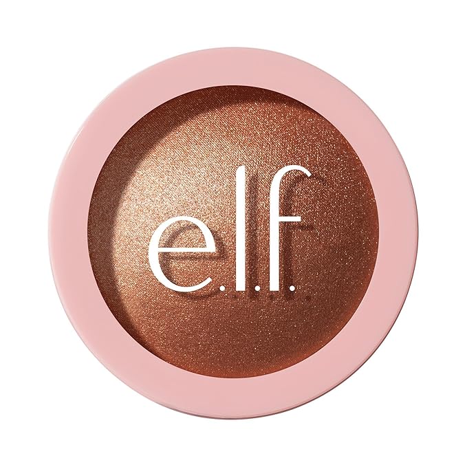 e.l.f. Halo Glow Silky Powder Highlighter, Long-Lasting Luminous Face Finish, Cake-Resistant With Micro-Shimmer, Vegan & Cruelty-Free, Coppertunist