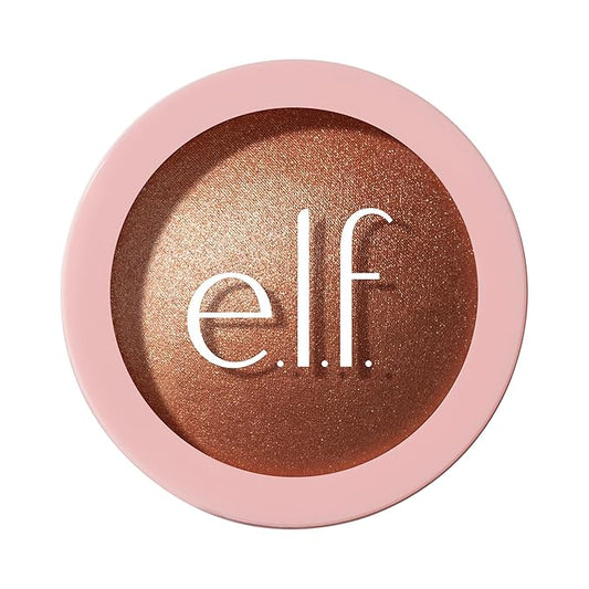 e.l.f. Halo Glow Silky Powder Highlighter, Long-Lasting Luminous Face Finish, Cake-Resistant With Micro-Shimmer, Vegan & Cruelty-Free, Coppertunist