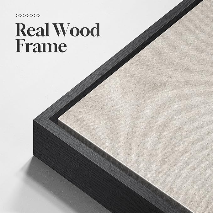 Large Framed Neutral Black Beige Abstract Wall Art for Living Room, 2 Piece Modern Canvas Prints Paintings Artwork for Walls, Minimalist Block Lines for Dining Room Bedroom Office Wall Decor 24x36 In