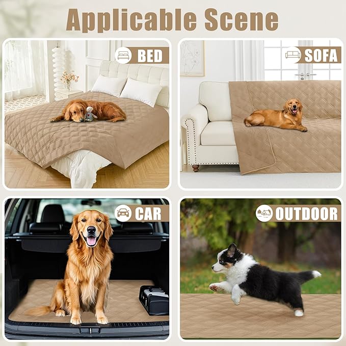 Smiry Waterproof Dog Bed Cover, Reversible Pet Blanket for Sofa Couch | Soft Washable Dog Blanket, Leakproof Couch Cover for Dogs Cats & Furniture Protection, 30x70, Camel/Camel
