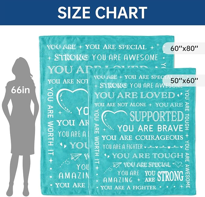 Gifts for Women or Men- Get Well Soon Blanket | Feel Better After Surgery Present for Sick Women, Thinking of You Gift, Inspirational Sympathy Gifts for Friend, 80'' x 60''
