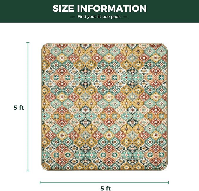 FXW Washable Pee Pads for Dogs, Super Absorbent, 63" Square, 1 Pack | Machine washable, Non-slip backing, Fits 24"H 8-Panel FXW Rollick/Homeplus Playpens