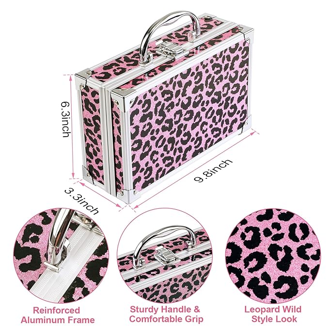Anpro All-In-One Makeup Kit for Girls 10-12 with Case, Pro Teen Makeup Set, Tween Makeup Kit for Teens Women, Full Starter Make Up Kit with Brushes, Lipstick, Eye Shadows Palette, Blushes, Glitter Gel