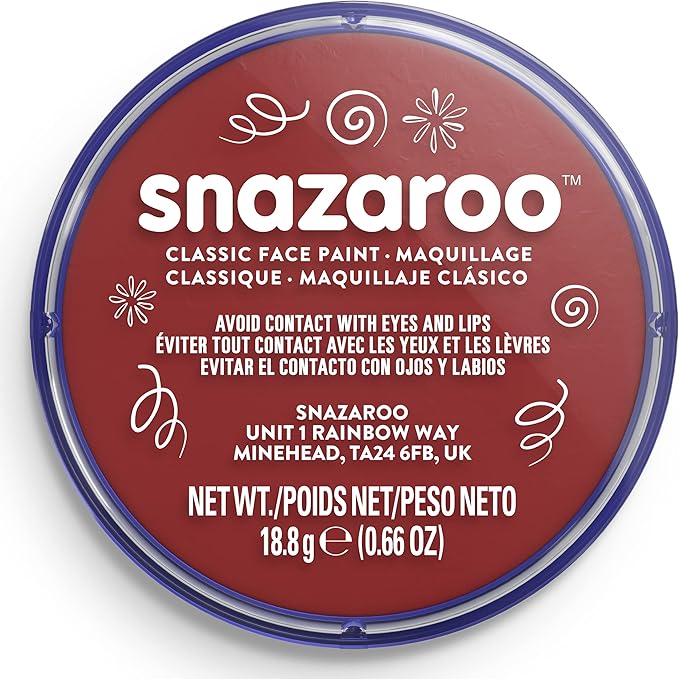 Snazaroo Classic Face and Body Paint, 18.8g (0.66-oz) Pot, Burgundy