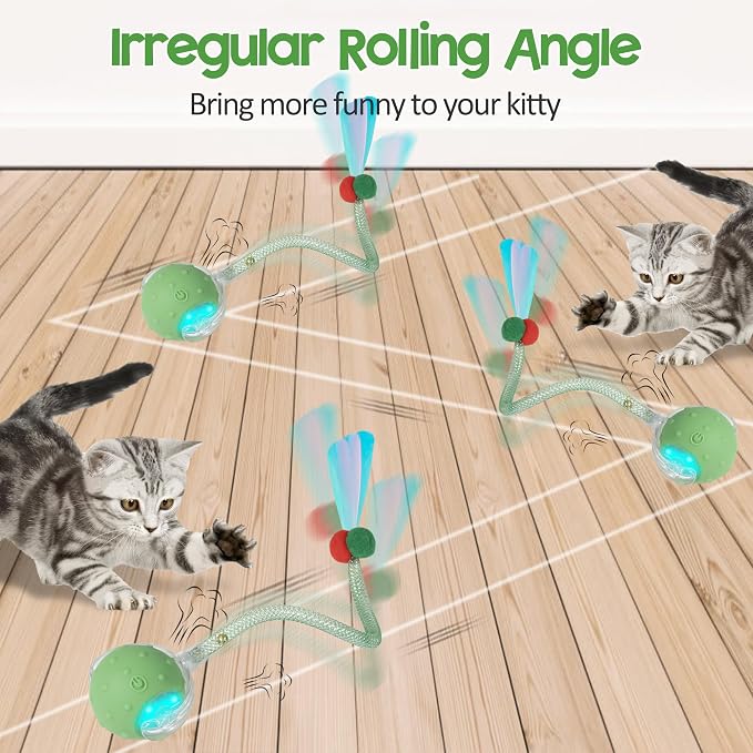 Interactive Cat Toys Ball,Automatic Moving Ball Toy,Rechargeable