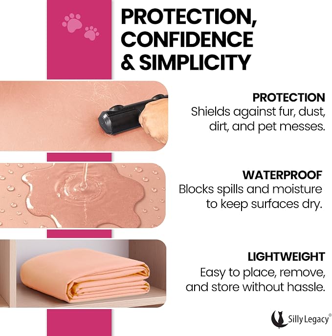 Thin Reversible Waterproof Protective Cover or Liner for Bed or Couch (Queen Size, 96 x 82 inch), for Dogs and Cats, Babies; Incontinence, Dirt, Drool