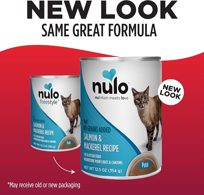 Nulo Salmon & Mackerel Recipe Pate Wet Canned Cat Food,12.5 Ounce,(Pack of 24)