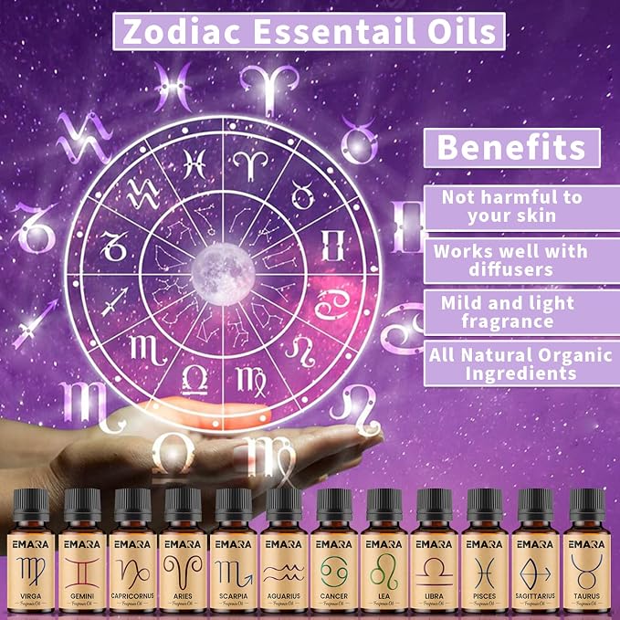 EMARA All Natural Zodiac Sagittarius Essential Oil for Diffusers, Skin Care, Aromatherapy Fragrance Oil, Organic Therapeutic Grade 15 mL (1/2 fl oz)