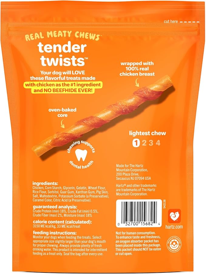 Oinkies Tender Twists Rawhide‑Free Dog Chews, 18 Count