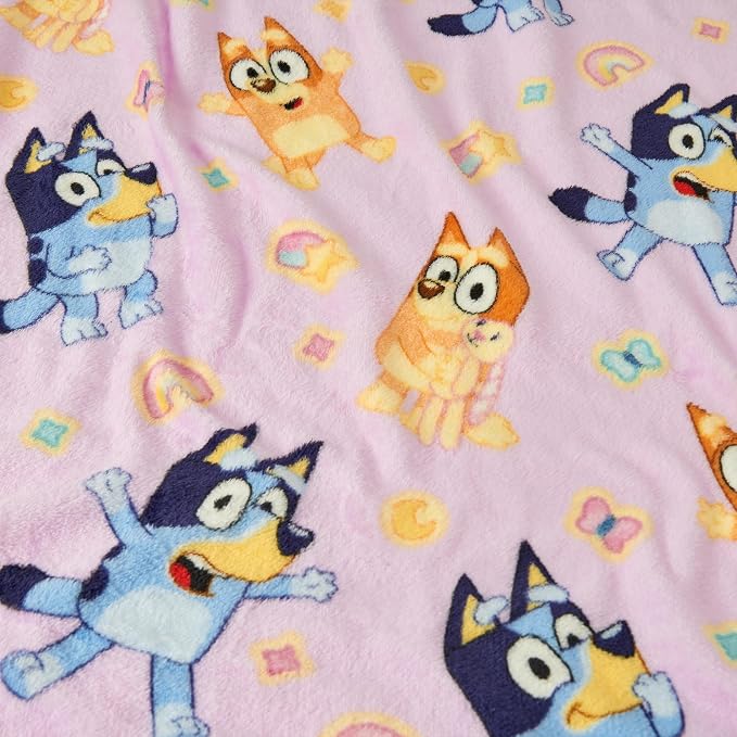 Northwest Bluey Sweet Sticker Fun Hugger Pillow & Silk Touch Throw Blanket Set, Stuffed Animal, 50x60 inch Blanket and 11 inch Plushie