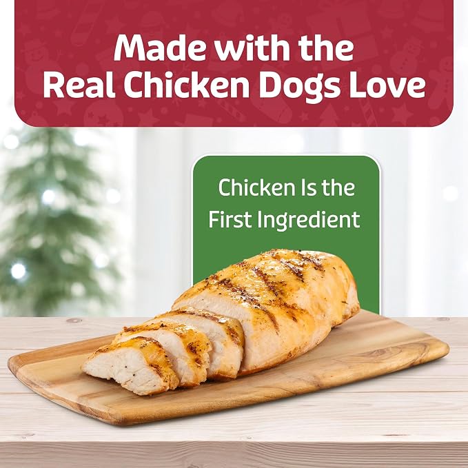Blue Buffalo Santa Snacks Chicken Dog Treats, 4.5 oz | Limited-Time Holiday Treat, Soft-Moist Training Bits, Seasonal Shapes, No Chicken By-Product, Corn, Wheat, or Soy