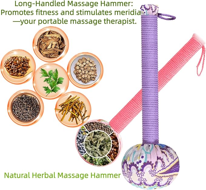 Body Massage Hammer, Manual Back Massager Tool for Body Relief | This Mugwort Massage Hammer Eases Back, Neck & Shoulder Muscle Tension, Perfect for Daily Relaxation at Home and Office