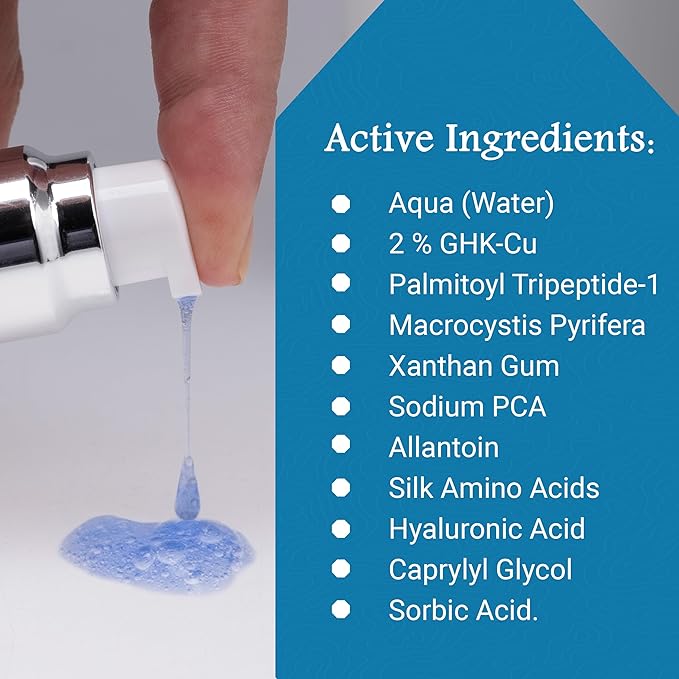 Vitali 2% GHK-Cu Copper Peptide Serum – Lightweight Hydrating Serum for Smoother, Radiant-Looking Skin – 1.69 fl oz