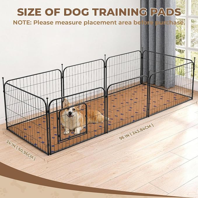 Fostanfly Washable Dog Pee Pads, 1 Pack 24''x96''(2x8ft) Runner Rug, Brown | Reusable Potty Training Pads for Dogs, Waterproof, for Playpen, Crates & Furniture