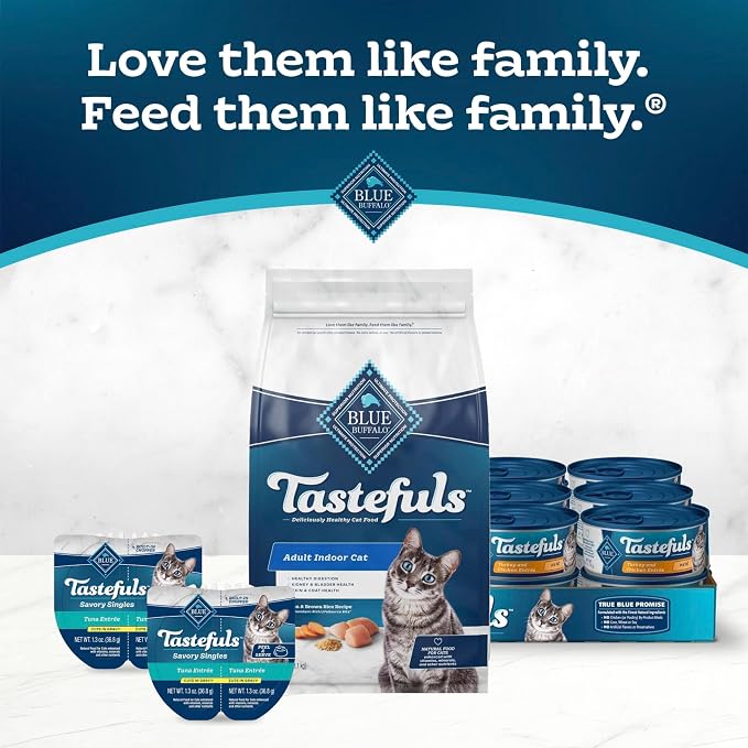 Blue Buffalo Tastefuls Chicken Weight & Hairball Control Dry Cat Food, 7 lb | Chicken & Brown Rice Recipe, Weight & Hairball Control, No Corn, Wheat, or Soy
