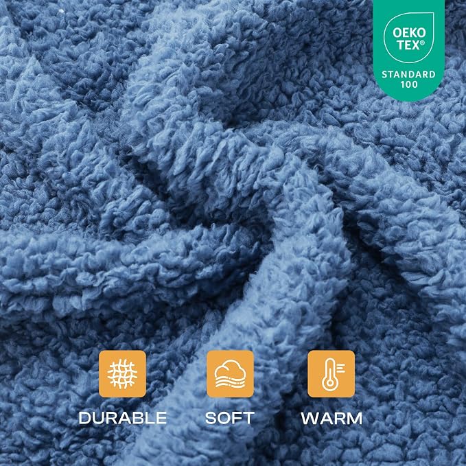 Luciphia 1 Pack 3 Calming Dog Blanket Fluffy Premium Fleece Pet Blankets Soft Sherpa Throw for Dogs Puppy Cat Grey/Beige/HazeBlue Large (41" x31") | Fluffy Throw Blanket Washeble for Crate Bed Couch Indoor. Cozy Pet Blanket, Puppy Essentials Dog gift,G...
