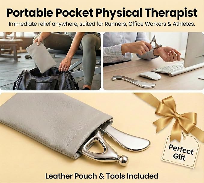 Muscle Scraper Tool Stainless Steel, Gua sha Tool Set for Full Body, Metal Myofascial Release Tool, Scraping Tool Physical Therapy Equipment, Deep Tissue Massager Fascia Scraper (2Pcs)