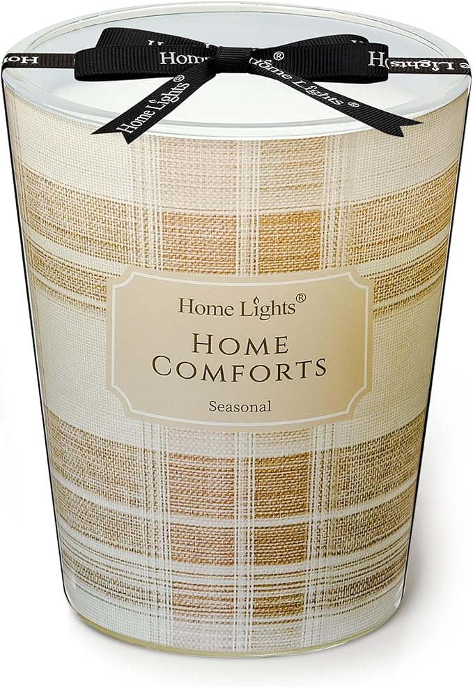 HomeLights Home Comforts Scented Candles | 6.7oz Soy Candles Rustic Modern Large Candle Jars | Ideal Candle Gifts for Events, Home Decor Stress, Relief & Relaxation