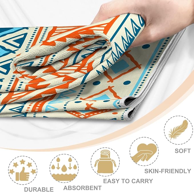 Yoga Towel,Absorbent Yoga Mat Towel for Hot Yoga Non Slip,Stylish Prints,Ideal for Workouts,Hot Yoga,Bikram,Pilates Equipment,72 x 27 in,Yellow