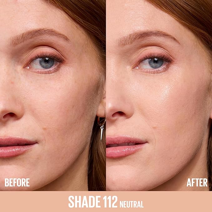 Maybelline Lifter Plump & Glow Foundation, Liquid Foundation with 2% Niacinamide + Hyaluronic Acid, Plumping and Brightening Face Makeup, 112, 1 Count