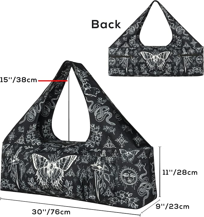 Yoga Mat Bag - Large Yoga Bag with Yoga Mat Strap, Zipper and Pockets - Yoga Bags and Carriers Fits All Your Stuff - Personalized Yoga Mat Bags for Women Fits Most Size Mats