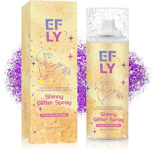 Body Glitter Spray for Hair and Body, Hair Glitter for Clothes, Face, Skin, Long Lasting Spray Glitter Suitable for Music Festival Rave and Makeup Prom 4.05 FL Oz (Purple)