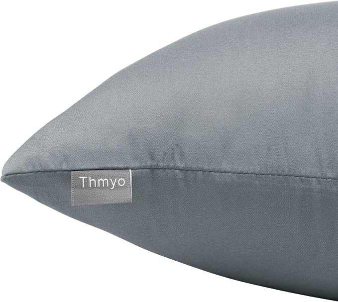 4-Pack 100% Cotton Lumbar Comfortable Solid Decorative Throw Pillow Case,Thmyo Rectangle Cushion Cover Pillowcase Sublimation Blank Pillow Covers DIY Throw Pillowcase(12x20inch/30x50cm, Dark Grey)