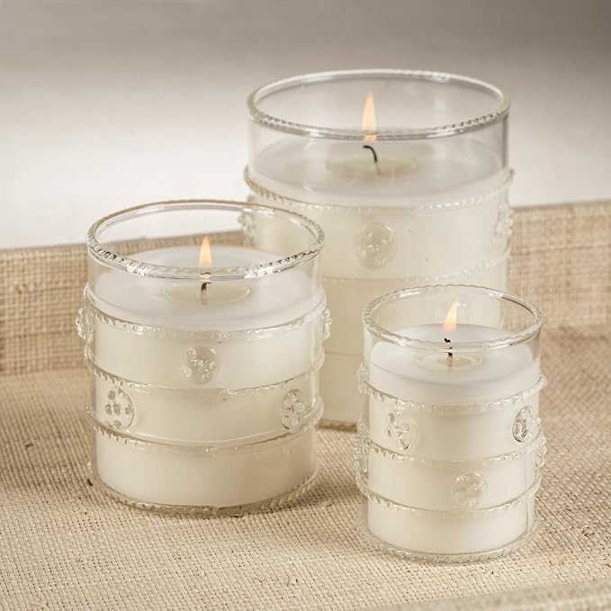 Zodax Grand Casablanca Glass Jar Scented Candle Trio for Home Decor - Ideal for Kitchen and Bathroom - Makes a Great Gift for Women and Men - Lily of The Valley - 2.8 Oz. - 3 Pack