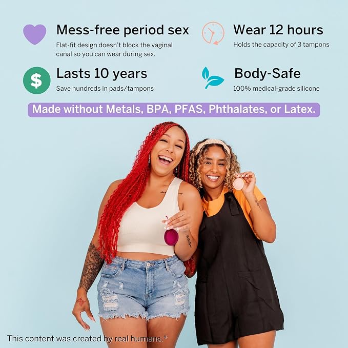 Pixie Menstrual Disc for Feminine Care - Ranked 1 for Best Tampon Alternative Period Disc - 100% Medical-Grade Silicone - Removes Like a Tampon - Wear 12 Hours - Capacity of 3 Tampons (Small)