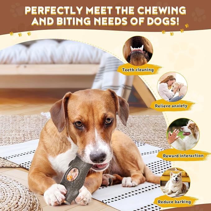 Stump Shape Nylon Dog Chew Treat Toy with Filling Tray, Large Medium Dog Chew Toys for Teeth Grinding, Dogs Puzzle Interactive Toy for Slow Feeding to Keep Pet Healthy